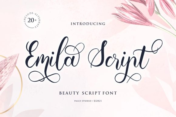 Emila Script Typeface for Editorial Design