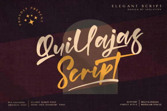 Quillajas Script: A Brushed Font for Makers