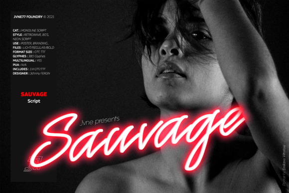 Sauvage Neon Script Typeface for Modern Branding