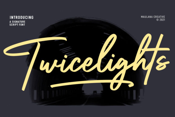 Twicelights Signature Script Font for Makers